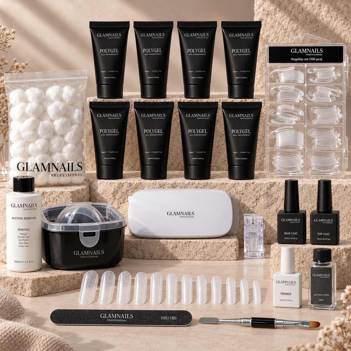 Zestaw startowy Polygel | 4+4 darmowe kolory Glamnailsprofessional