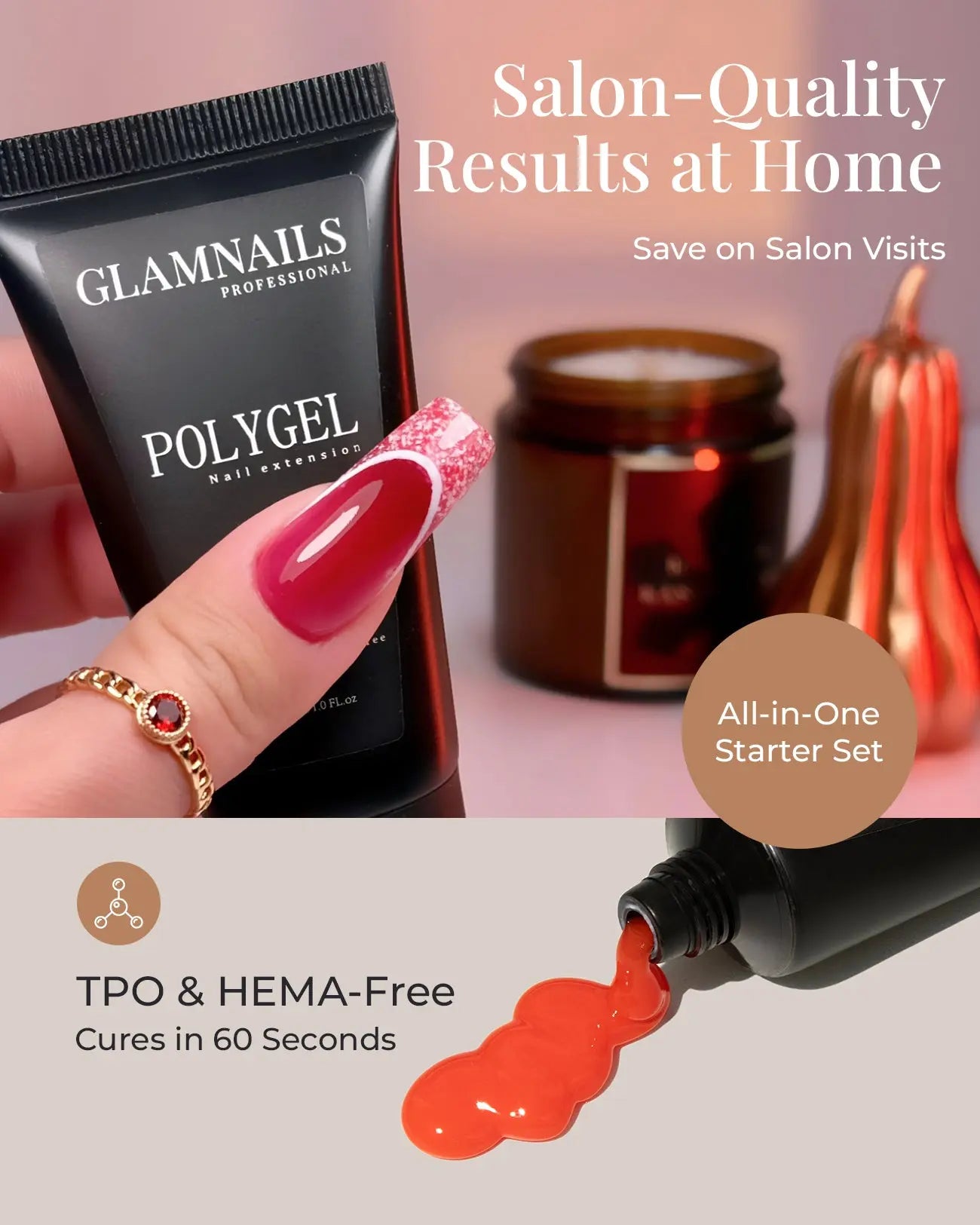 Glamnailsprofessional Zdrowie i uroda > Pielęgnacja paznokci > Zestaw startowy z żelem do paznokci Polygel | 1+1 gratis – kolory